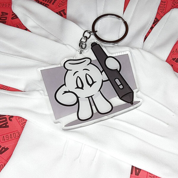 Rob Demers Art - Toon Glove With Tablet Pen Keychain