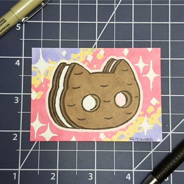 Rob Demers Art - Sketch Card Cookie Cat