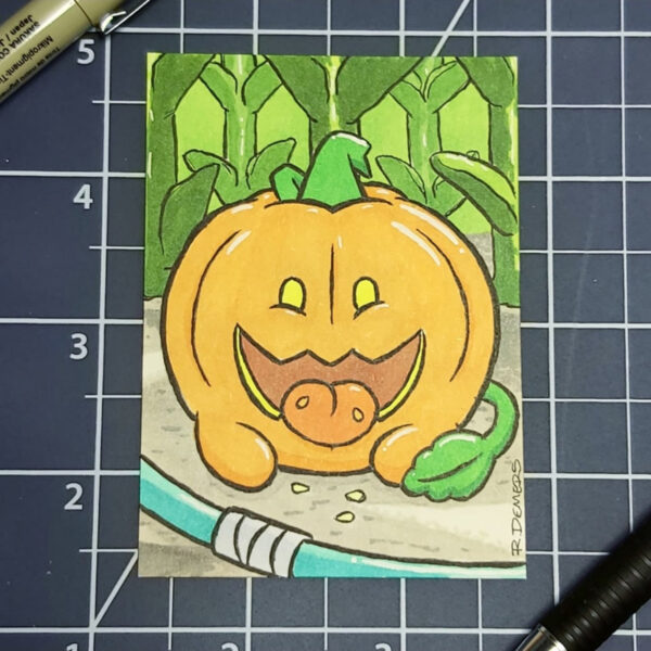 Rob Demers Art - Pumpkin Sketch Card