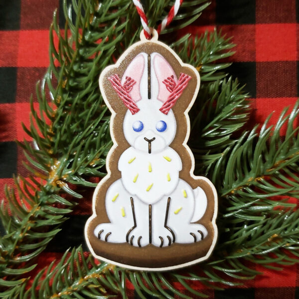 Rob Demers Art - Cryptid Cookies Jackalope Wood Ornaments