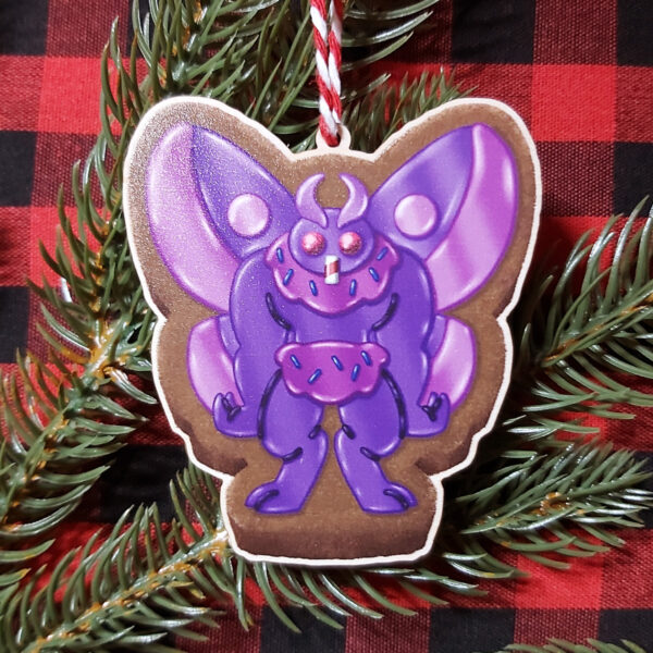 Rob Demers Art - Cryptid Cookies Mothman Wood Ornaments