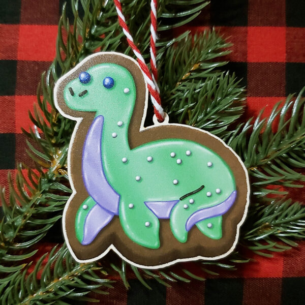 Rob Demers Art - Cryptid Cookies Nessie Wood Ornaments