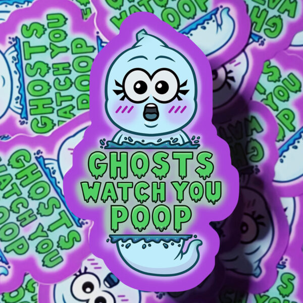Rob Demers Art - Ghosts Watch You Poop Stickers