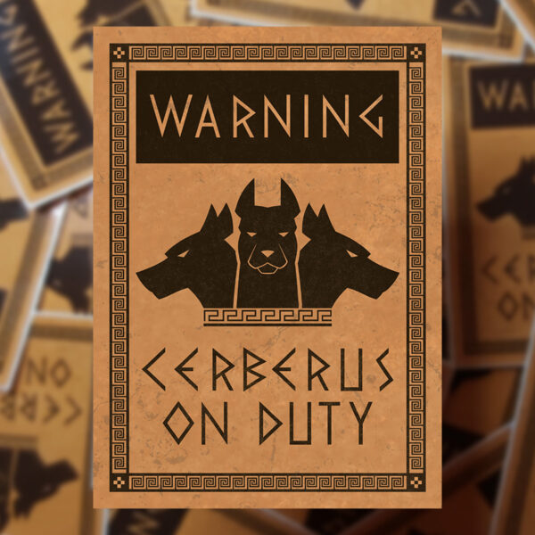 Rob Demers Art - Warning Cerberus On Duty Stickers