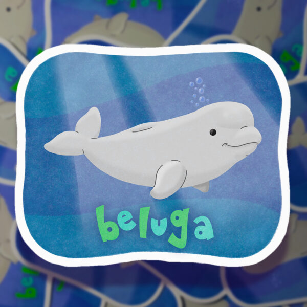 Rob Demers Art - Canadian Animals Beluga Whale Stickers