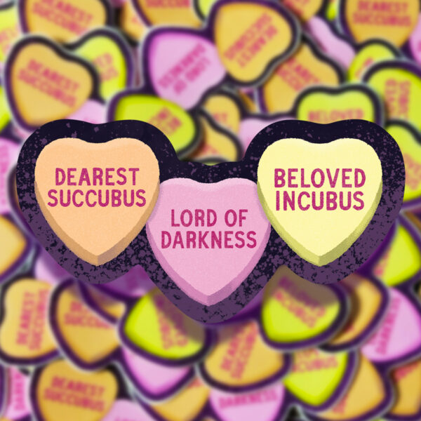 Rob Demers Art - Demonic Candy Hearts Stickers