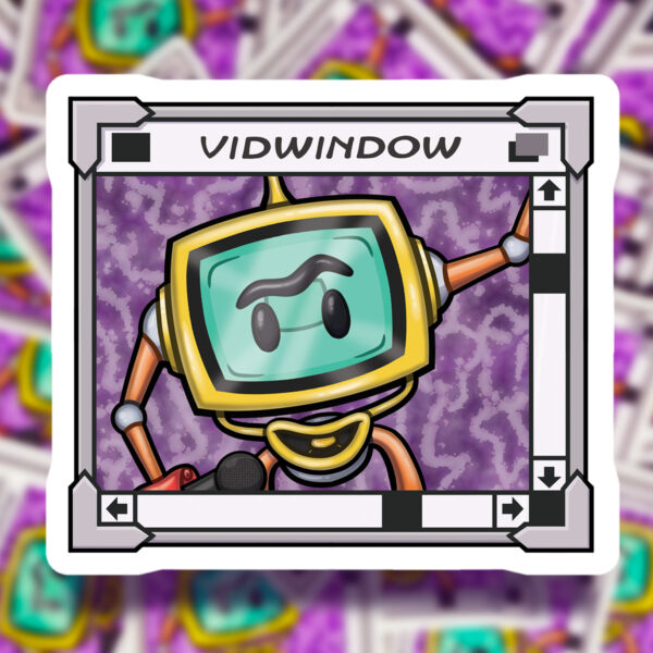 Rob Demers Art - ReBoot's Mike the TV Vidwindow Stickers