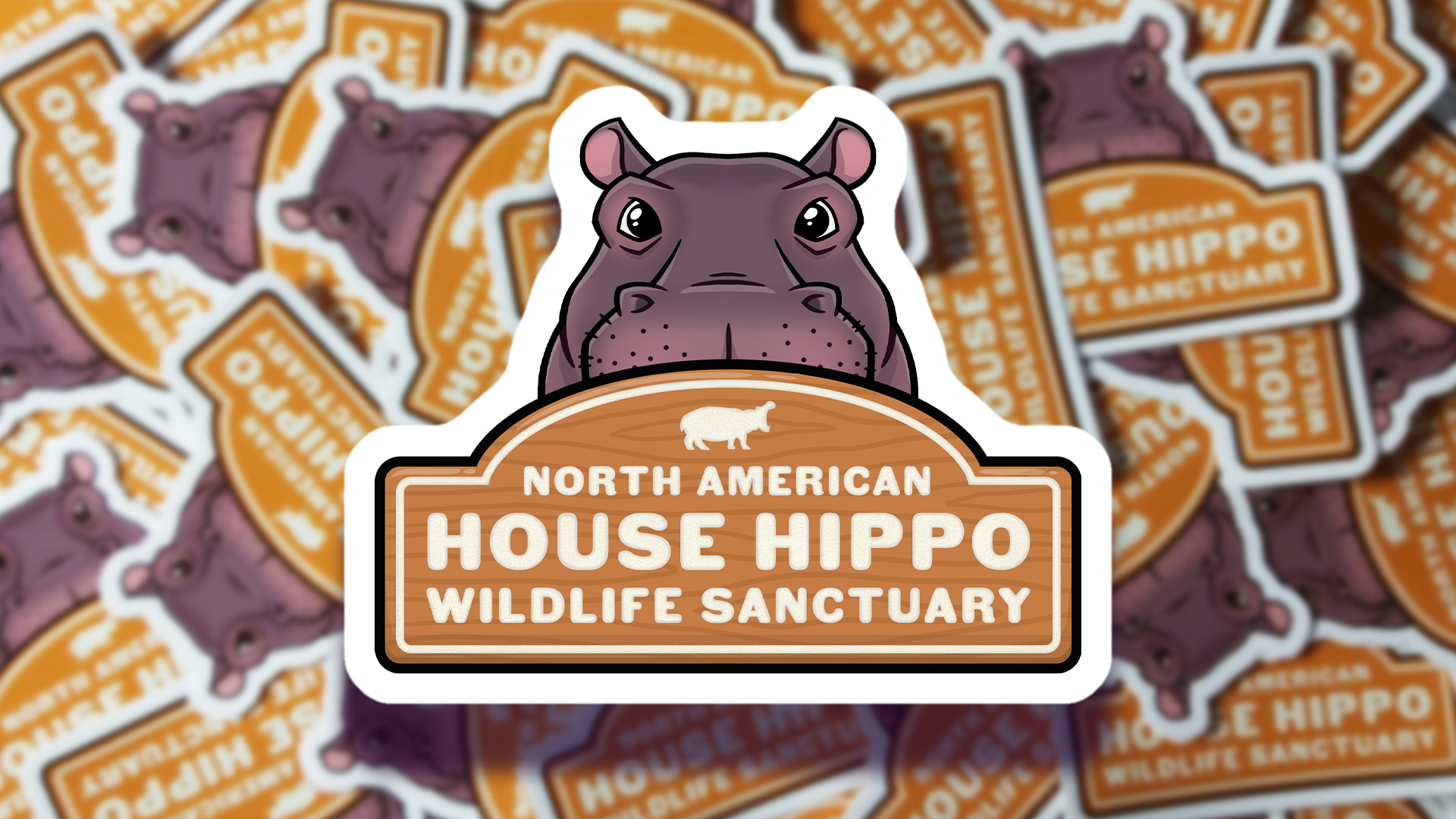 Rob Demers Art - Slider - North American House Hippo Wildlife Sanctuary Stickers
