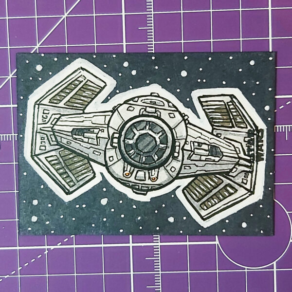 Darth Vader's TIE Advanced X1 sketch card