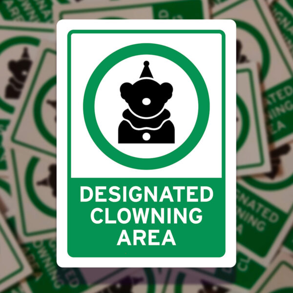 Rob Demers Art - Designated Clowning Area Stickers