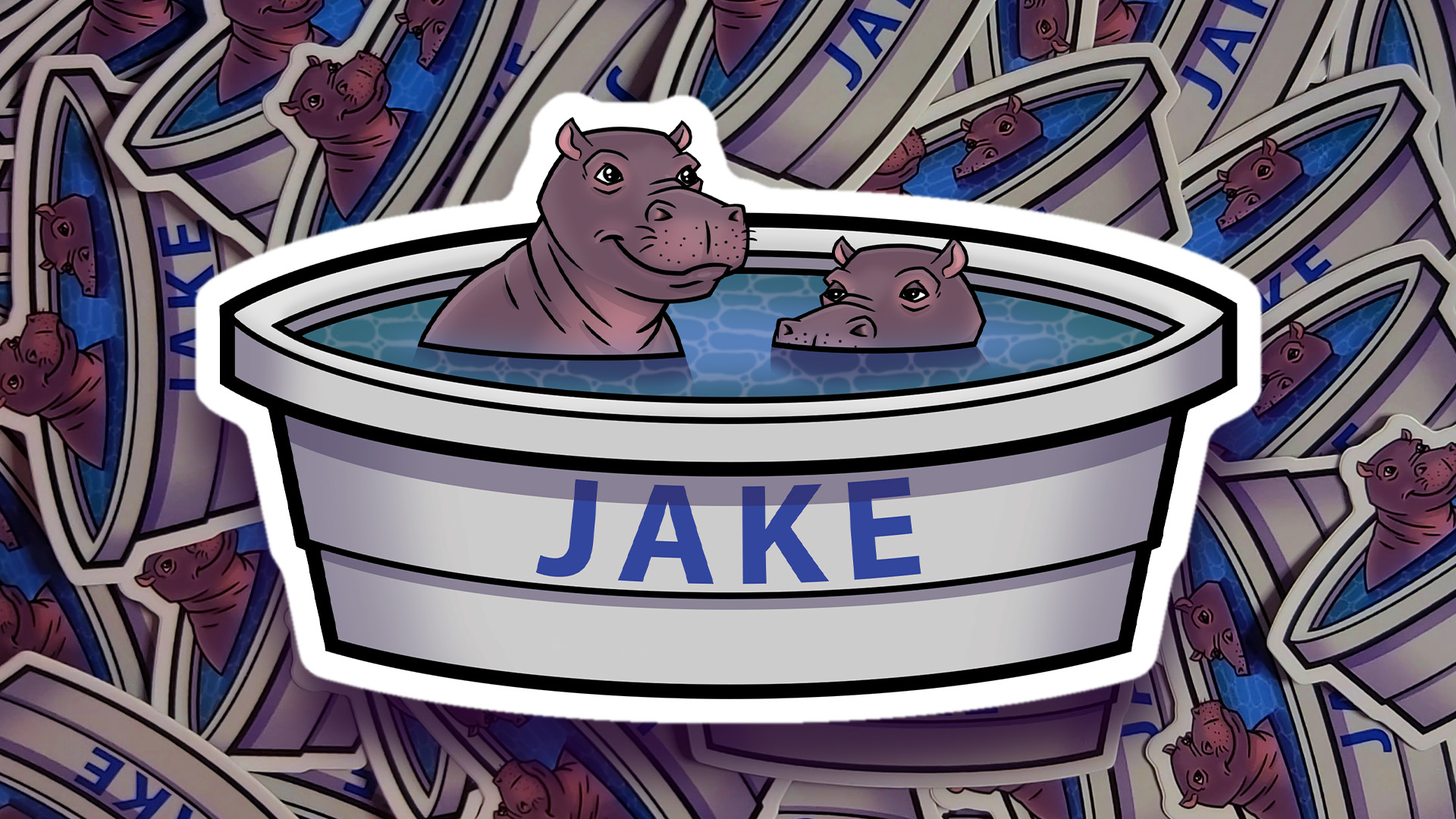 Rob Demers Art - Slider - House Hippo Water Dish Stickers