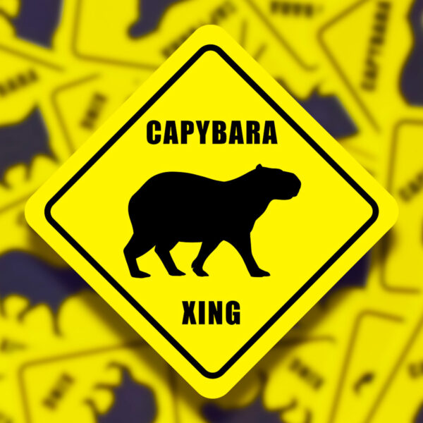 Rob Demers Art - Capybara Crossing Sign Stickers