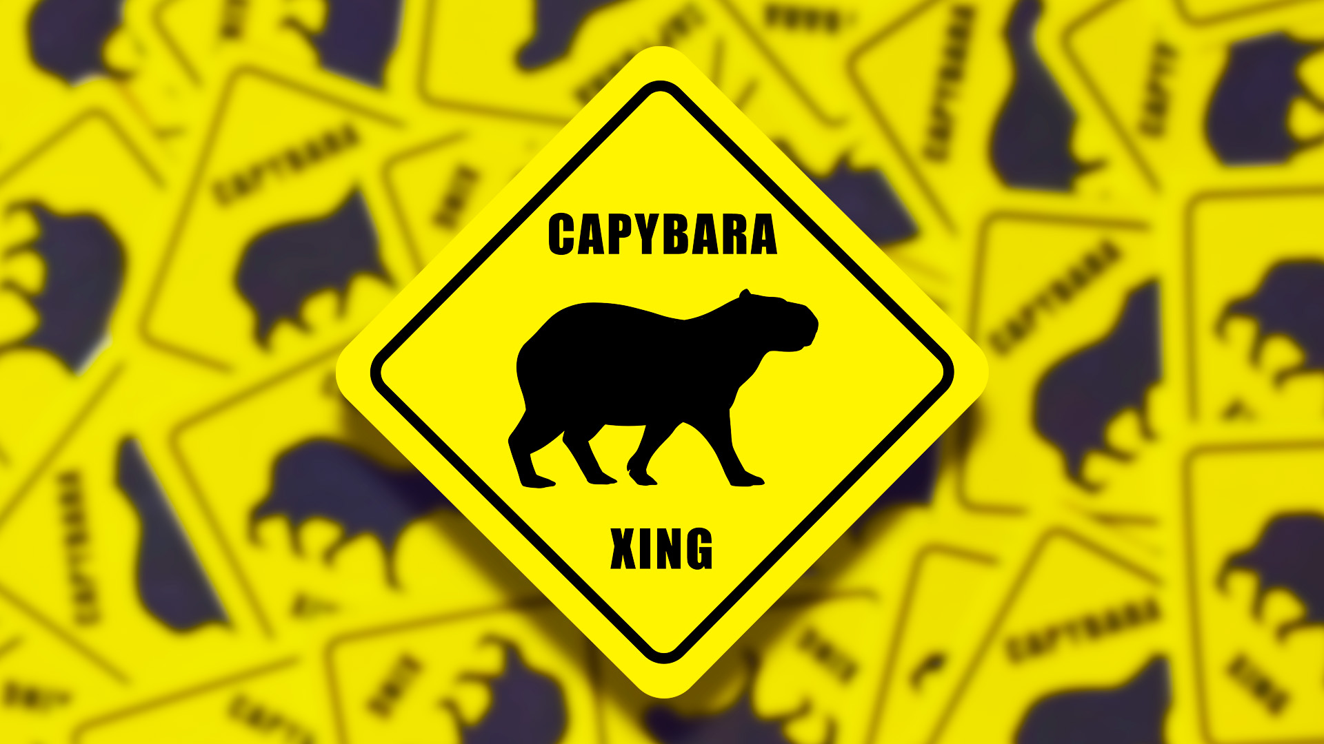 Rob Demers Art - Slider - Capybara Crossing Sign Stickers
