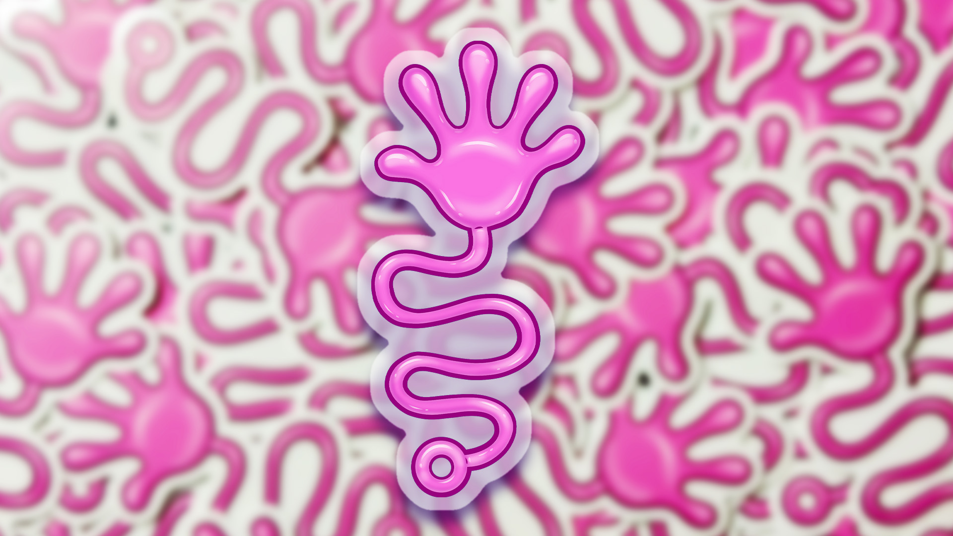 Rob Demers Art - Slider - Pink Sticky Hand Transparent Stickers