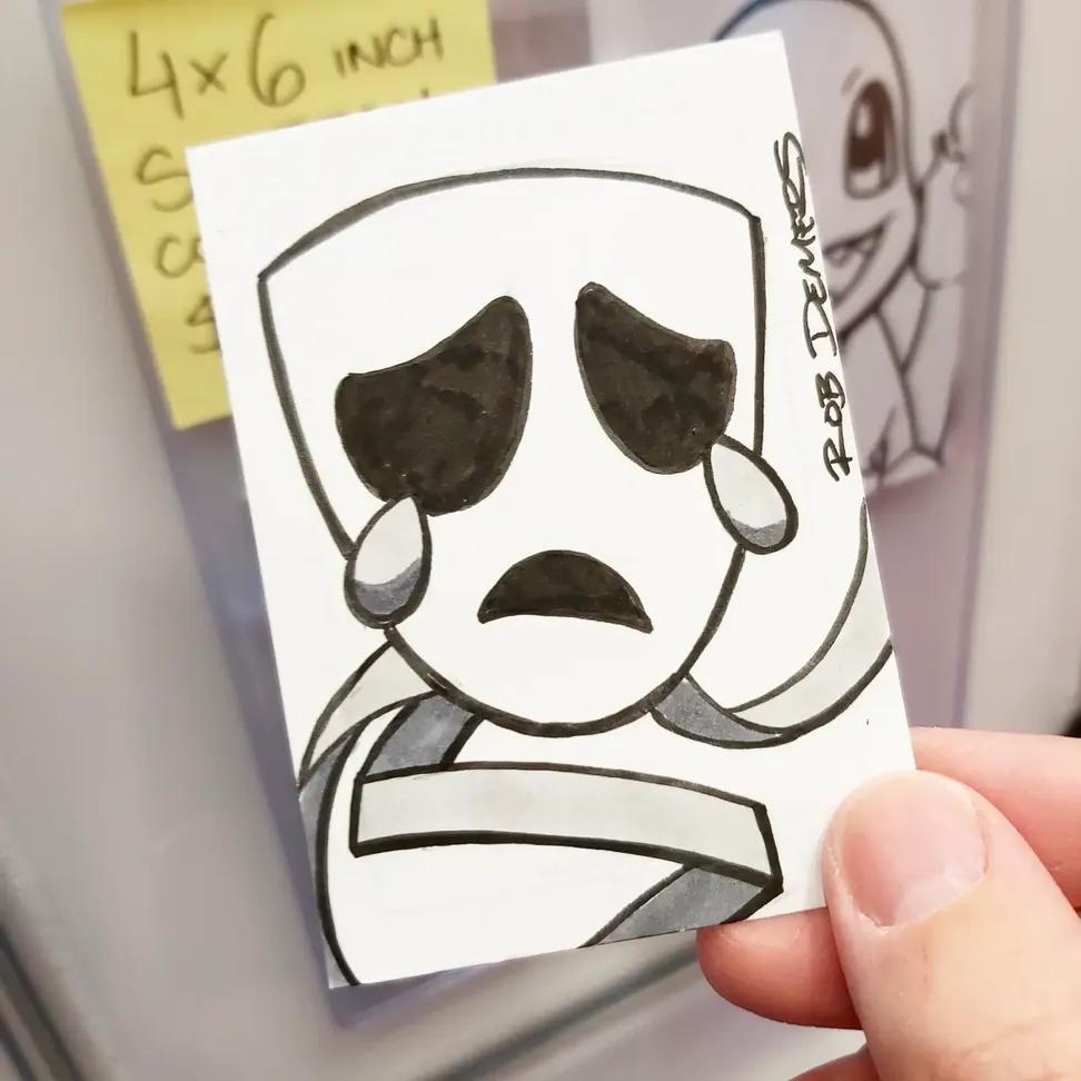 Custom Black and White Sketch Card Commission - Image 2